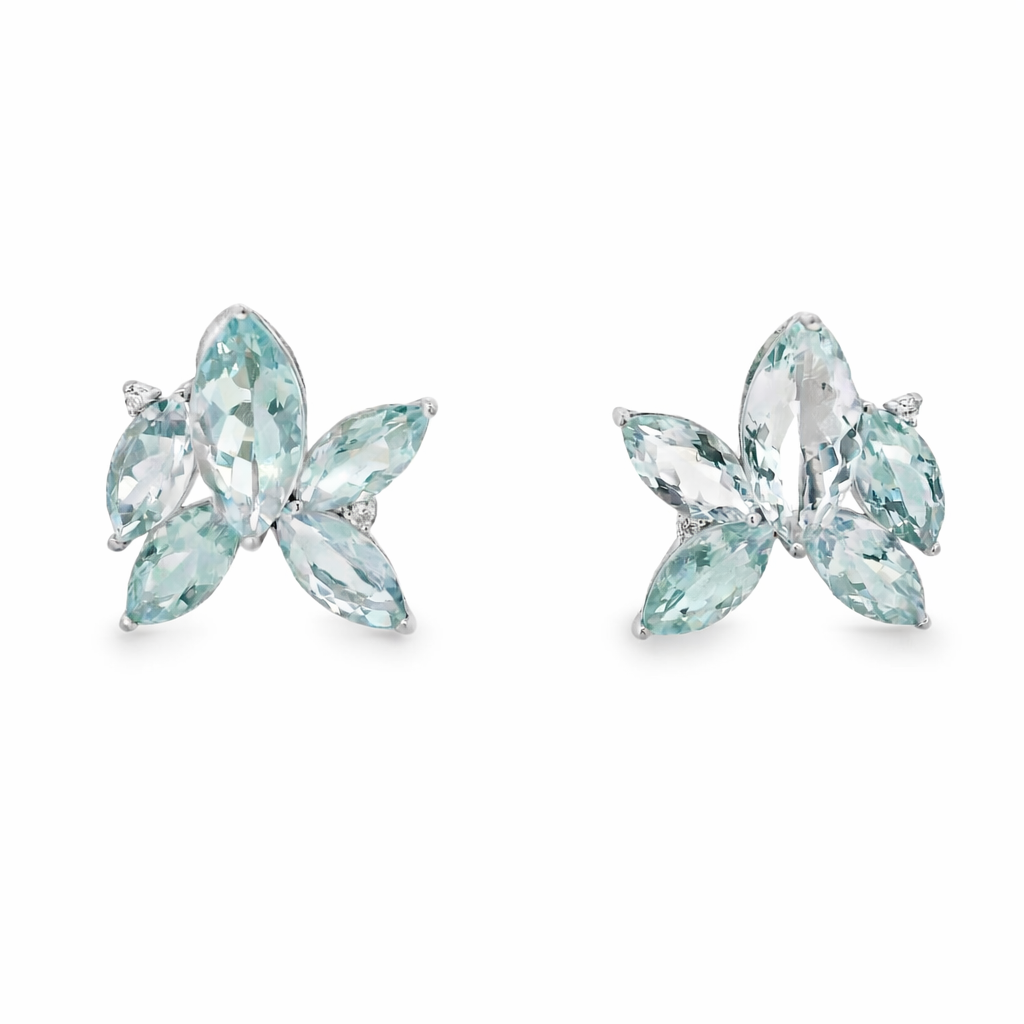 FIVE-STONE AQUA EARRINGS