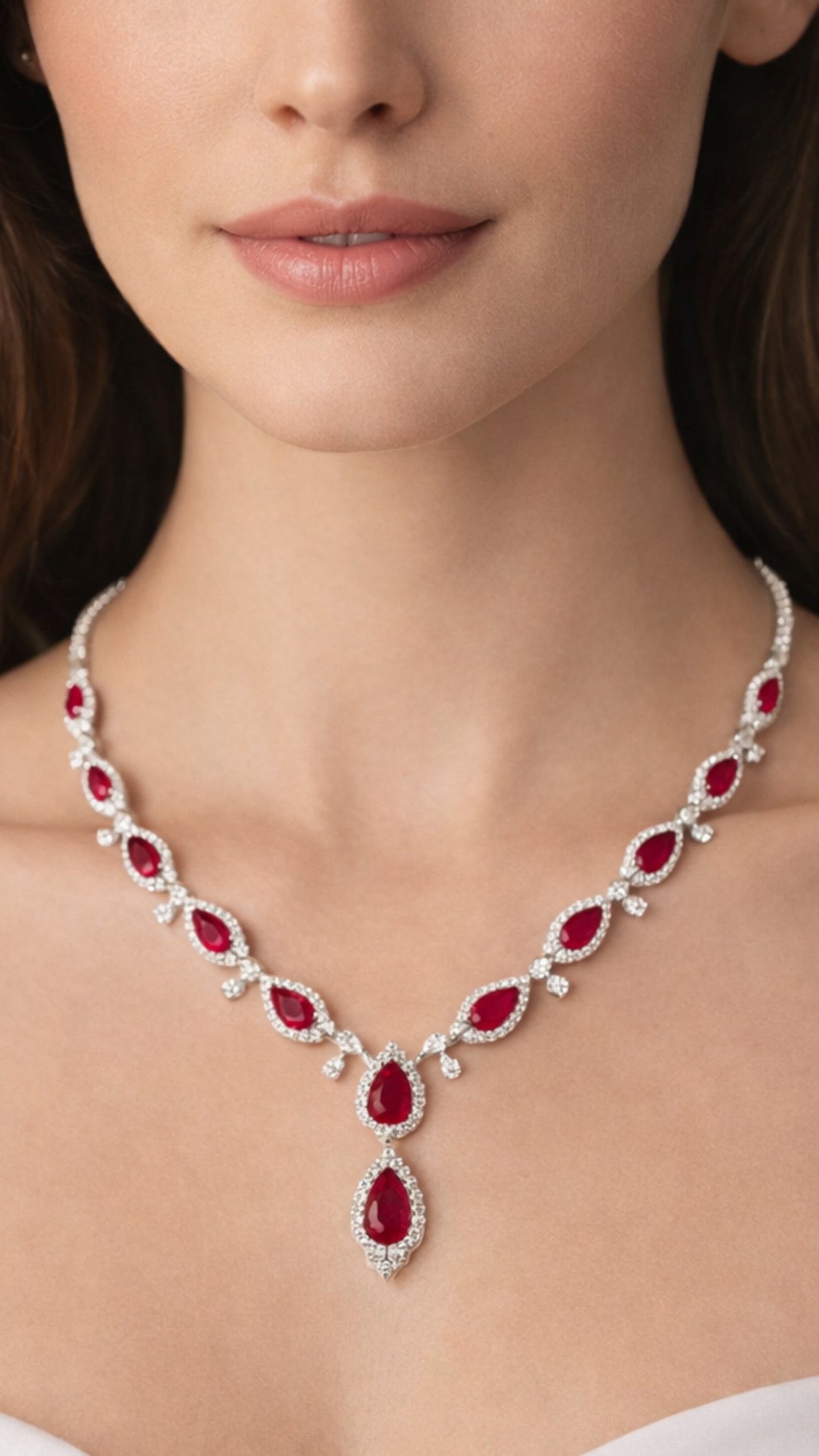 DROP RUBY NECKLACE
