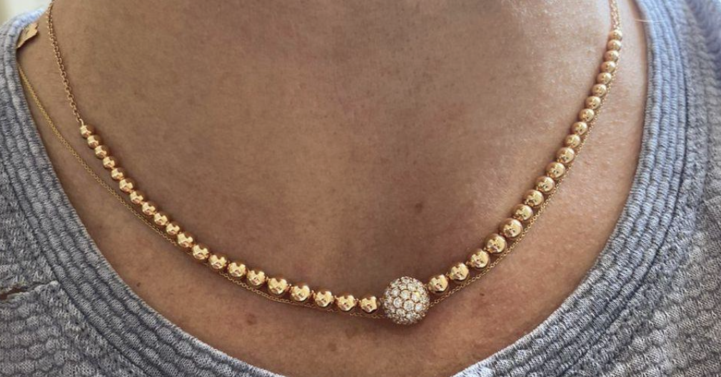 DIAMOND BALL BEADED NECKLACE