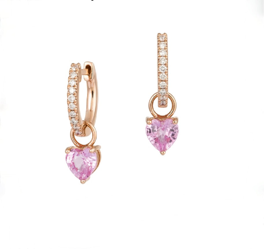PINK SAPPHIRE HEART DANGLE