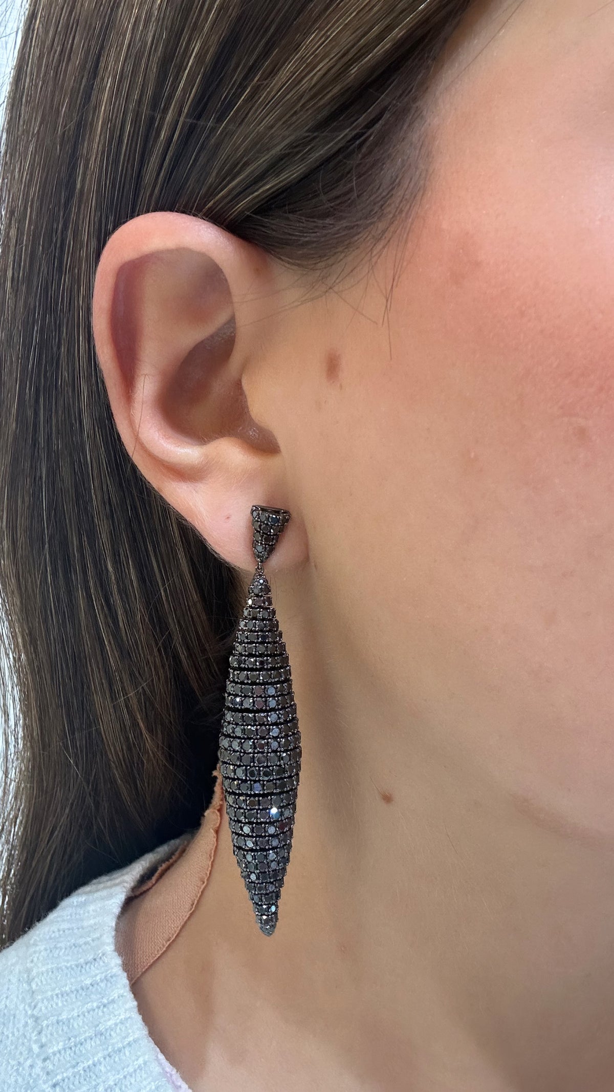 BLACK DIAMOND DANGLE EARRINGS