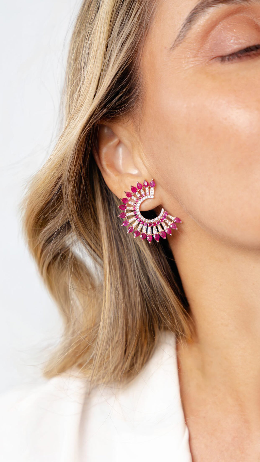 CAROUSEL DIAMOND AND RUBY EARRINGS