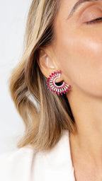 CAROUSEL DIAMOND AND RUBY EARRINGS