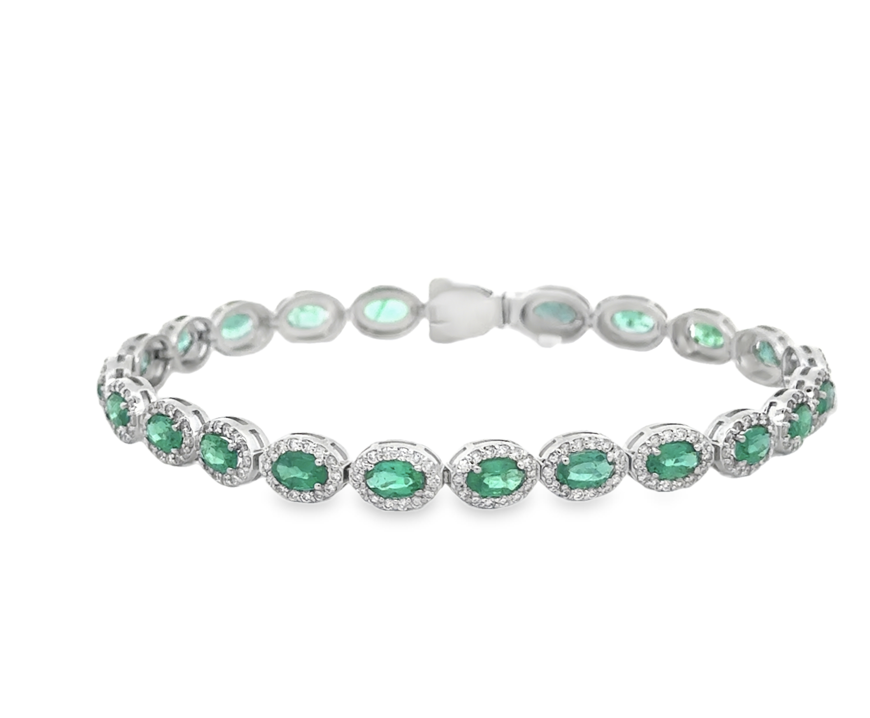 EMERALD AND DIAMOND TENNIS BRACELET