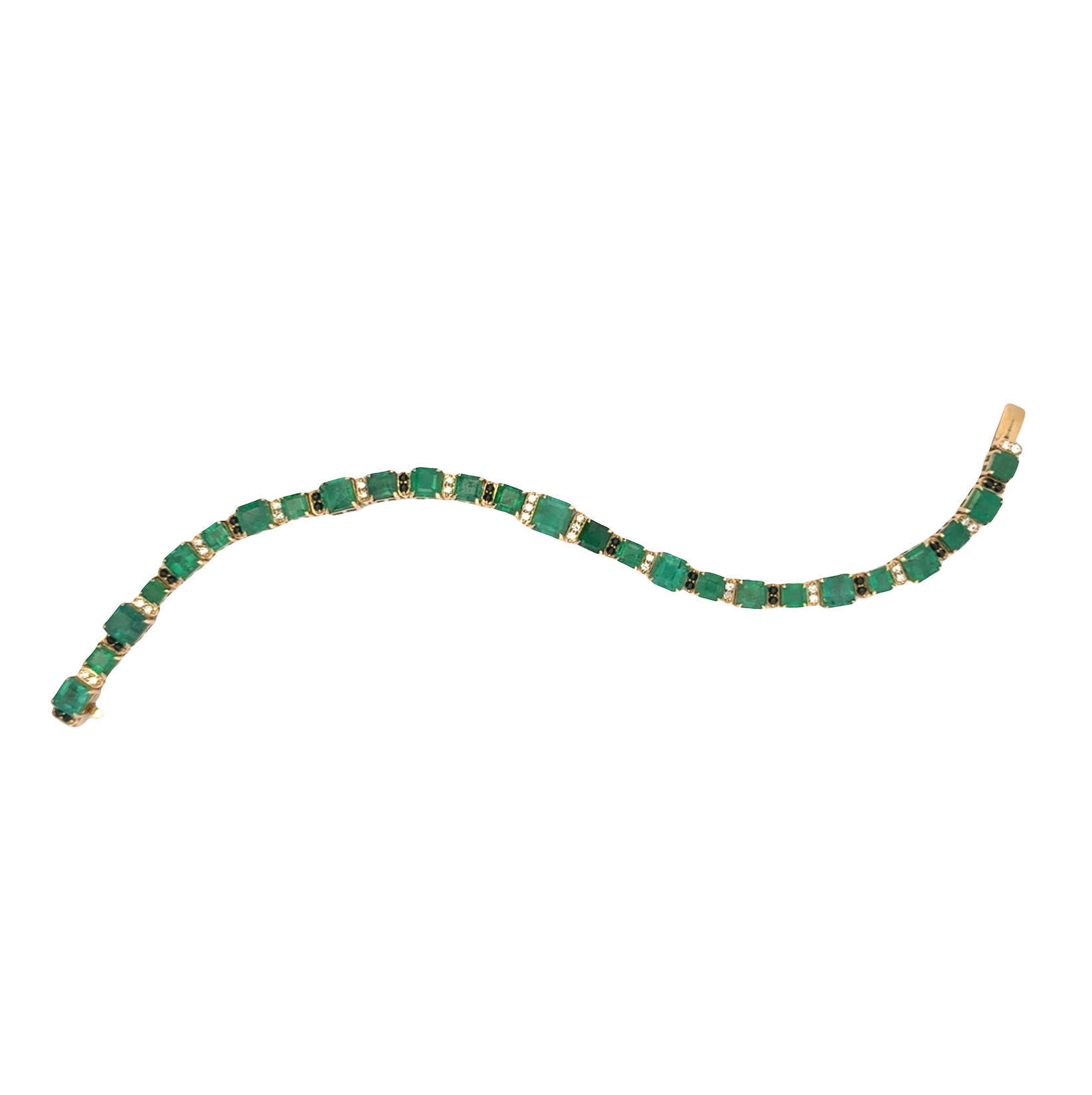 EMERALD AND SPINEL DIAMOND BRACELET