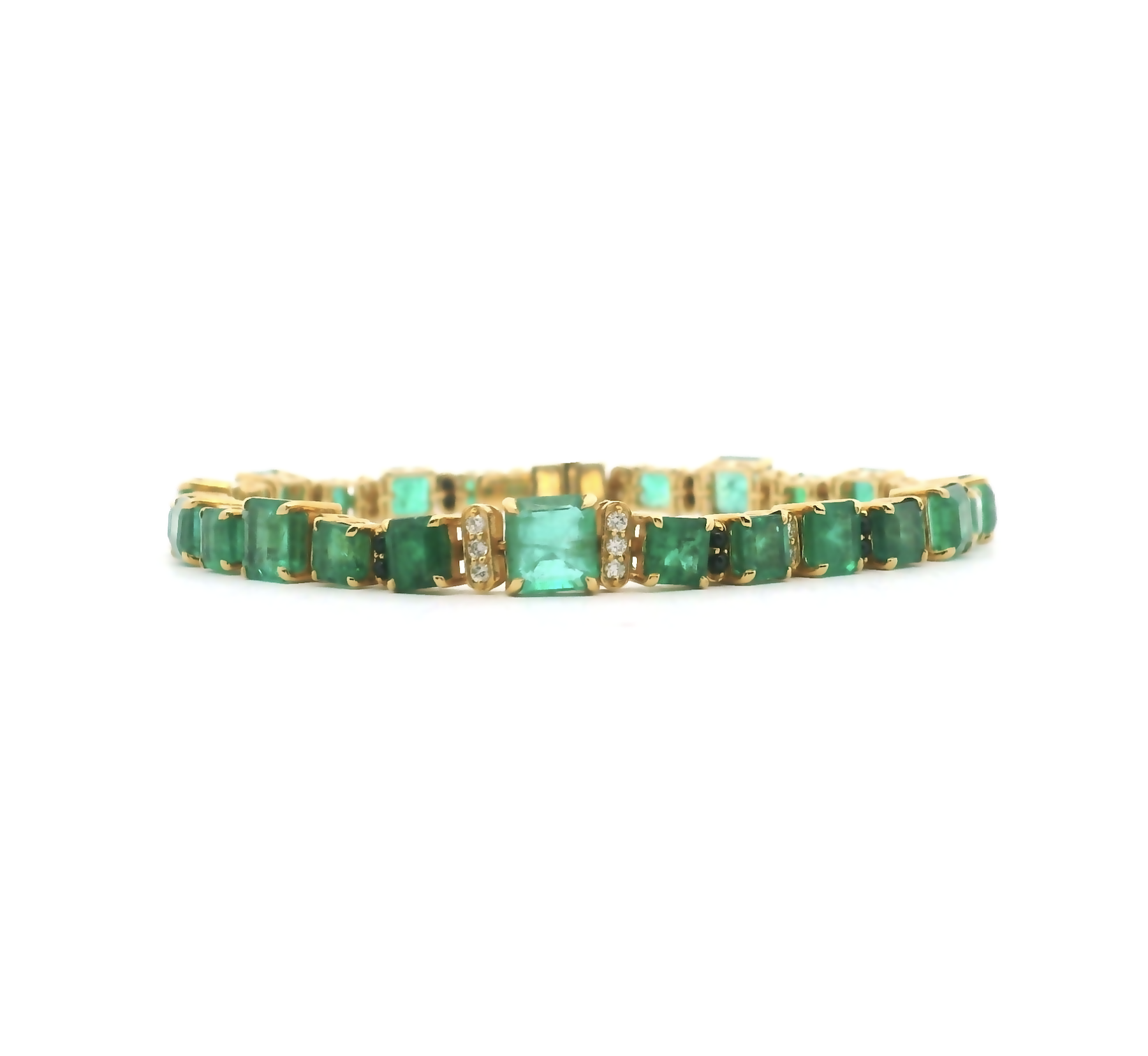 EMERALD AND SPINEL DIAMOND BRACELET
