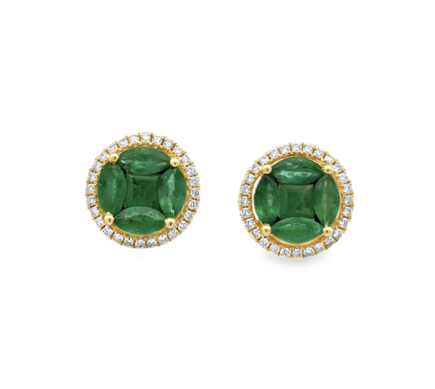 EMERALD CLUSTER STUDS