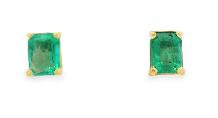 EMERALD CUT STUDS