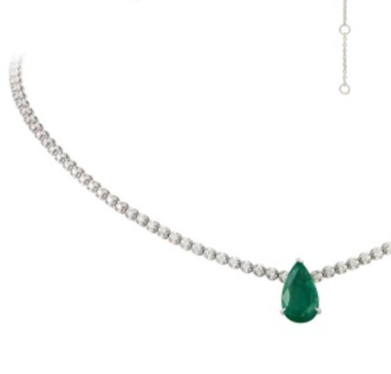 EMERALD DROP DIAMOND NECKLACE