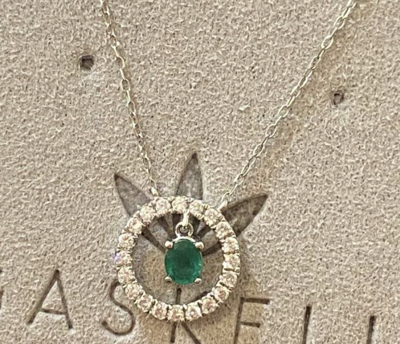 EMERALD DROP DIAMOND PENDANT