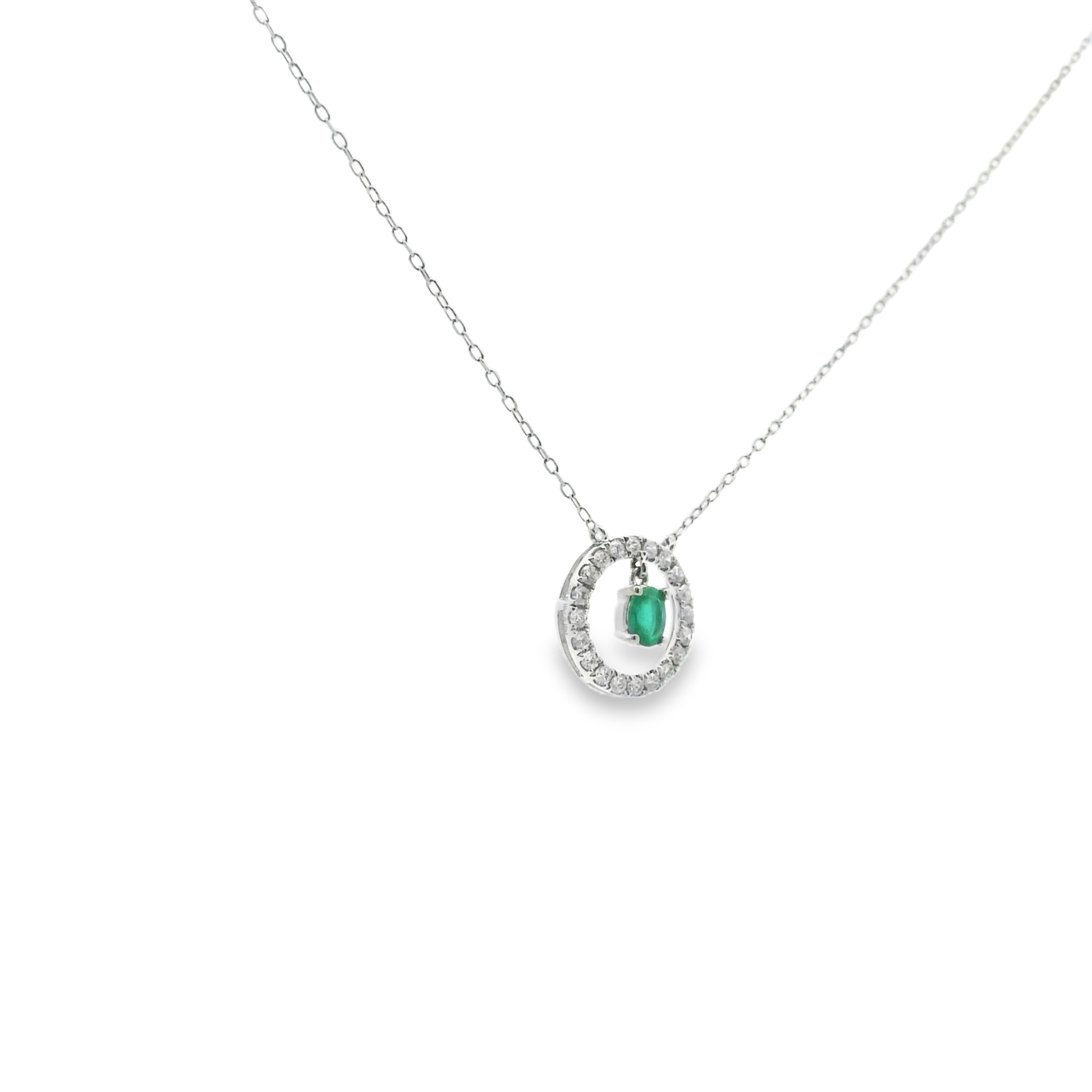 EMERALD DROP DIAMOND PENDANT