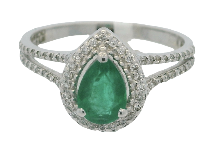 EMERALD DROP RING