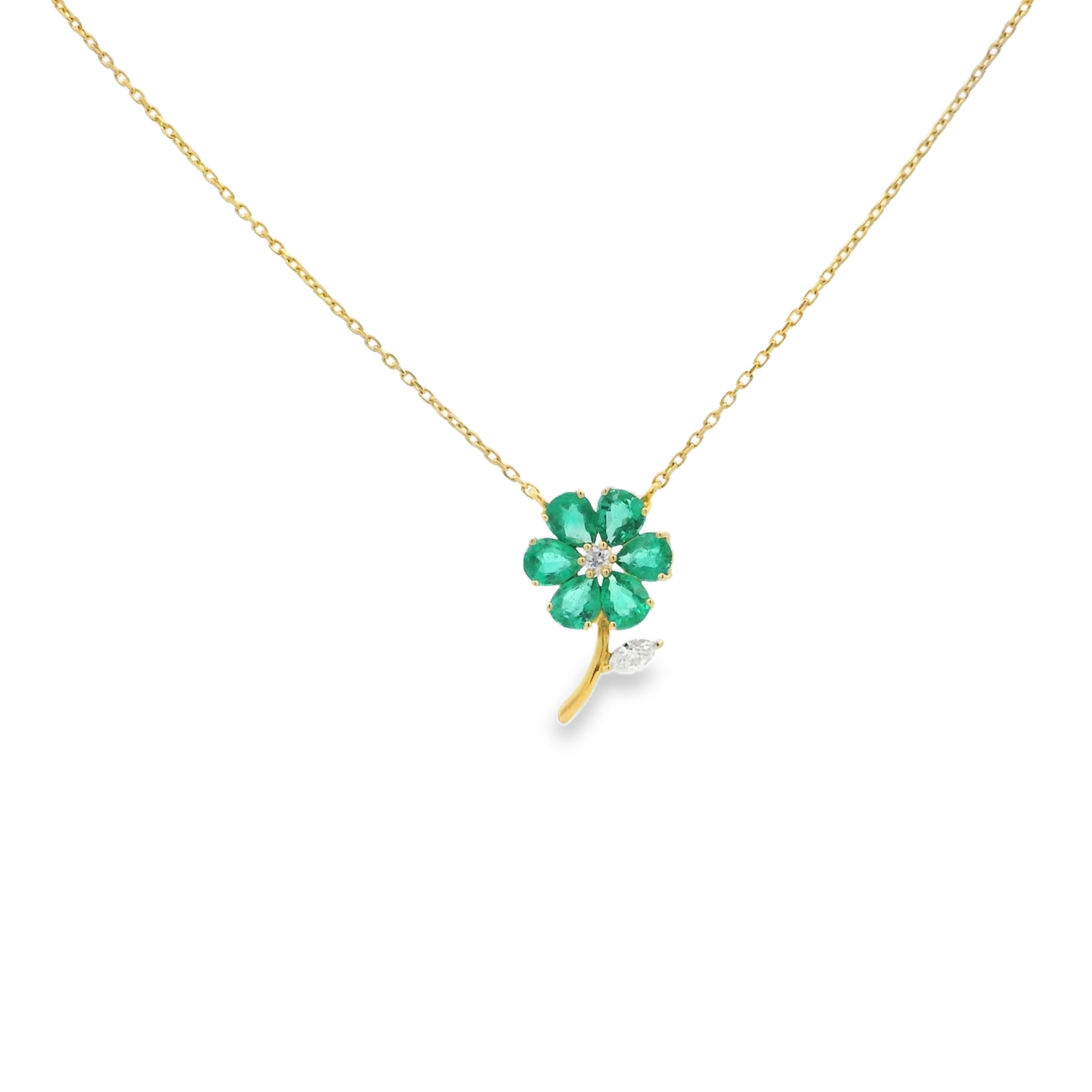EMERALD FLOWER NECKLACE
