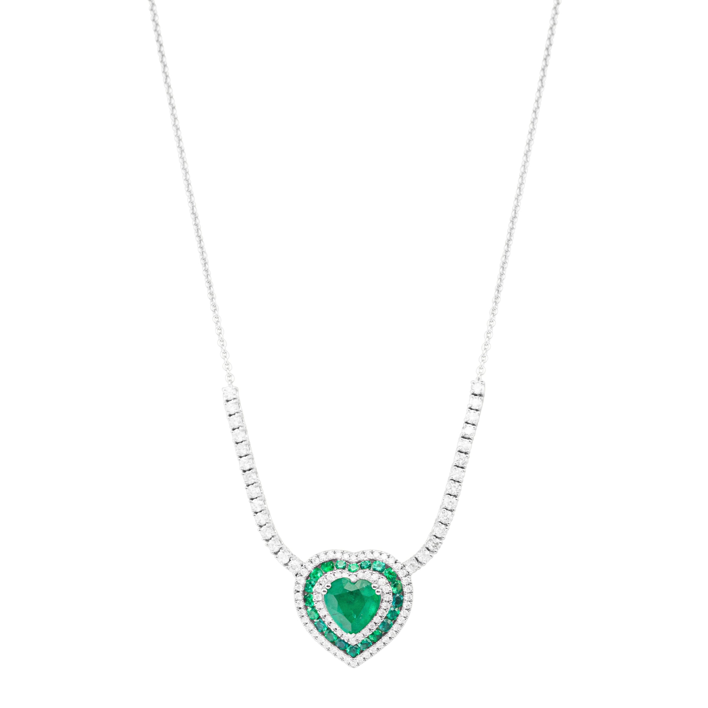 EMERALD HEART PENDANT NECKLACE