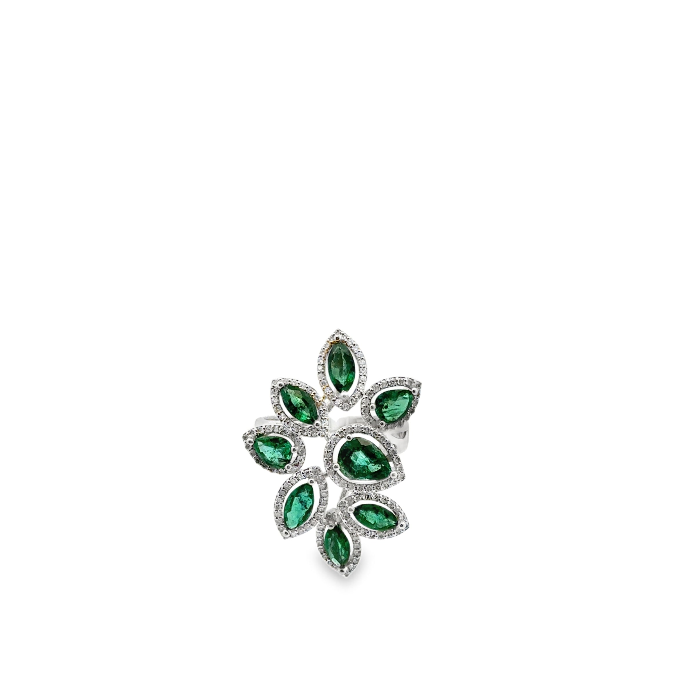 EMERALD LEAVES RING