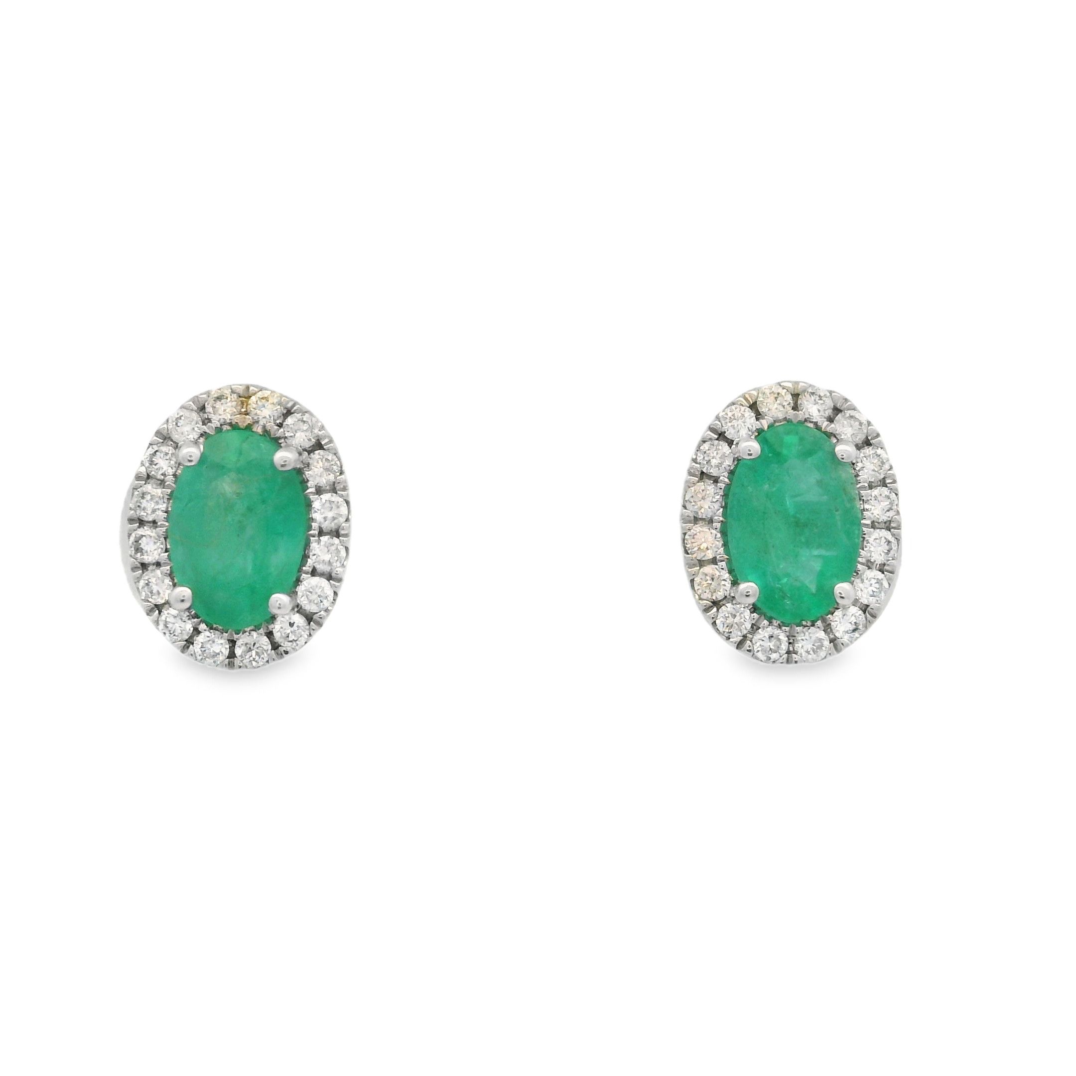 EMERALD OVAL STUDS