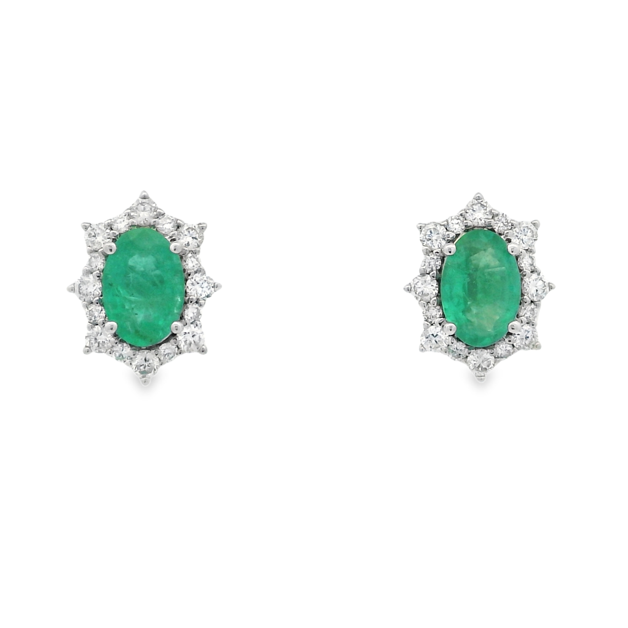 EMERALD OVAL STUDS