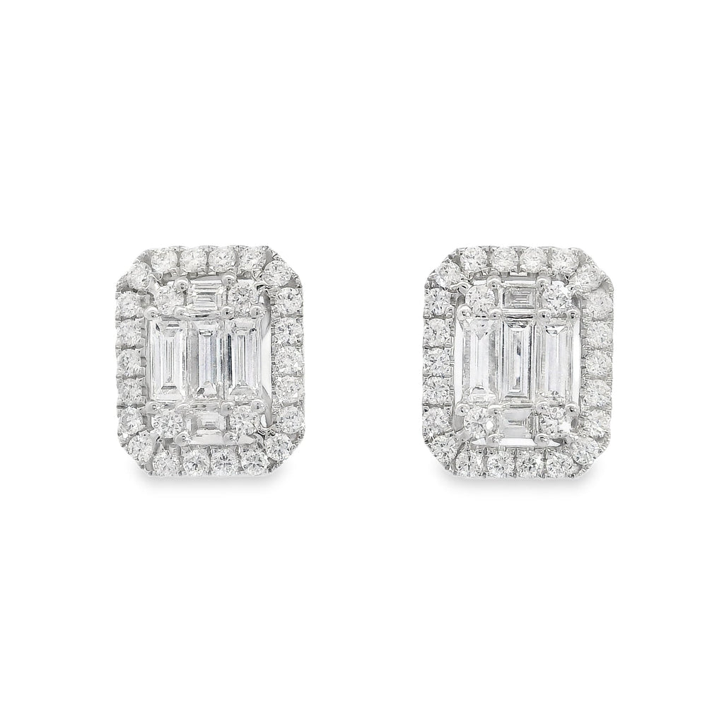 LINEAR LUX BAGUETTE DIAMOND STUD