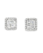GLITTER GRID DIAMOND EARRINGS