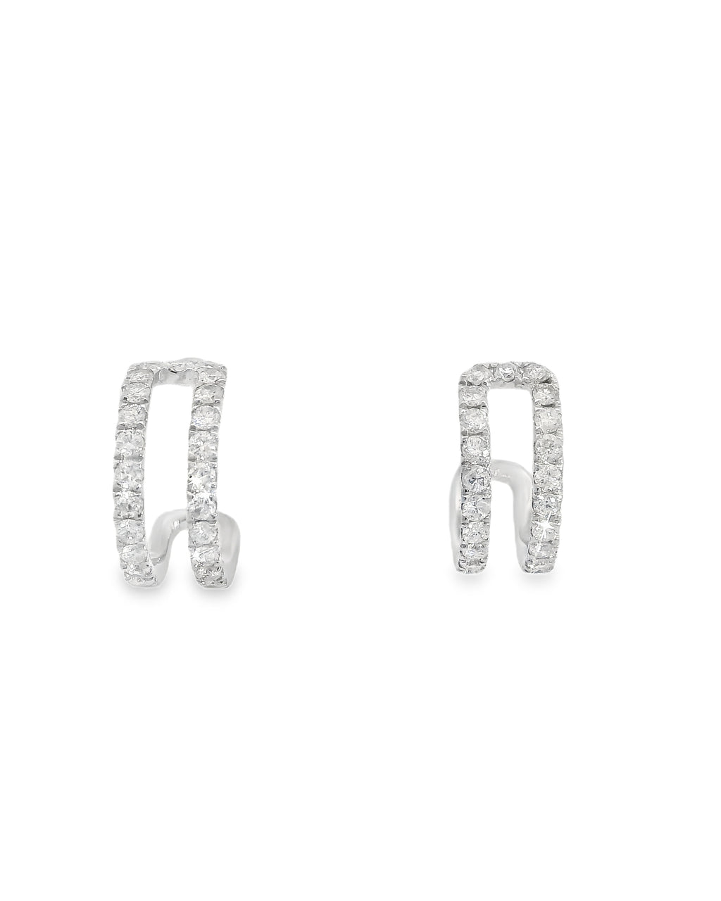 DOUBLE LINE DIAMOND HOOP EARRINGS