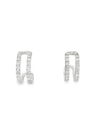 DOUBLE LINE DIAMOND HOOP EARRINGS
