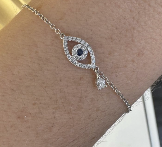 EVIL EYE IN WHITE GOLD AND DIAMONDS SMALL