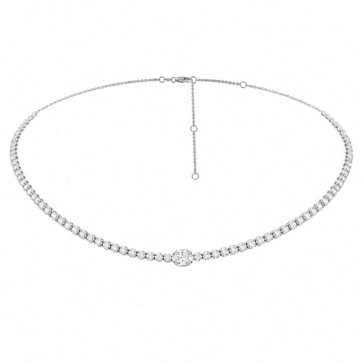 OVAL SOLITAIRE DIAMOND CHOKER