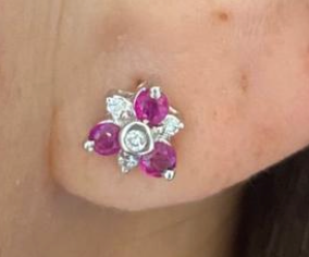FLORCITA DE RUBY CON BRILLANTES