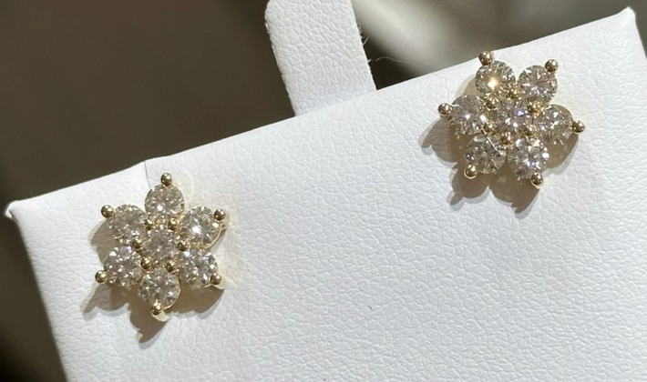 FLOWER DIAMOND EARRINGS
