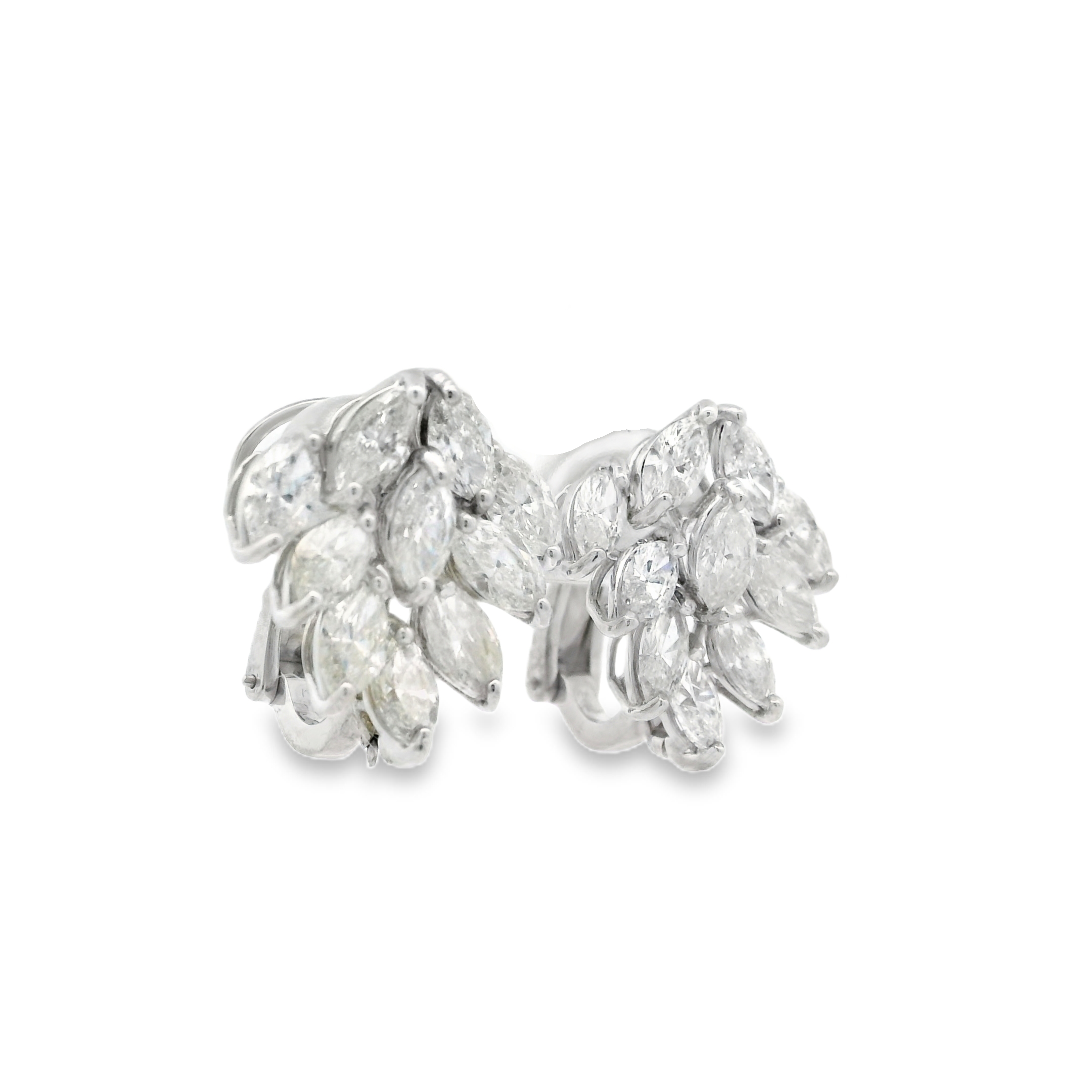 FLOWER DROP DIAMOND EARRINGS