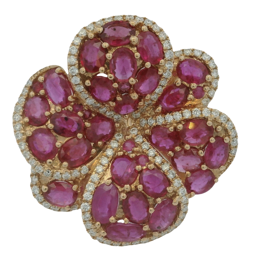 FLOWER RUBY RING