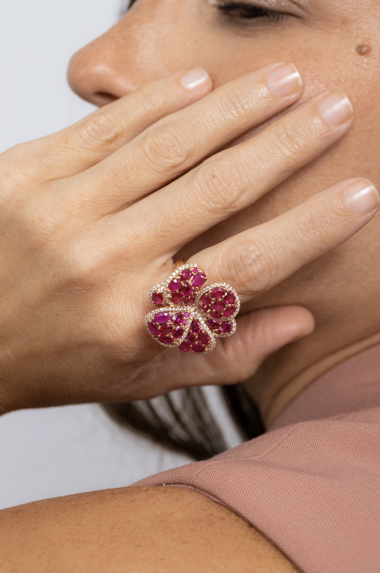 FLOWER RUBY RING