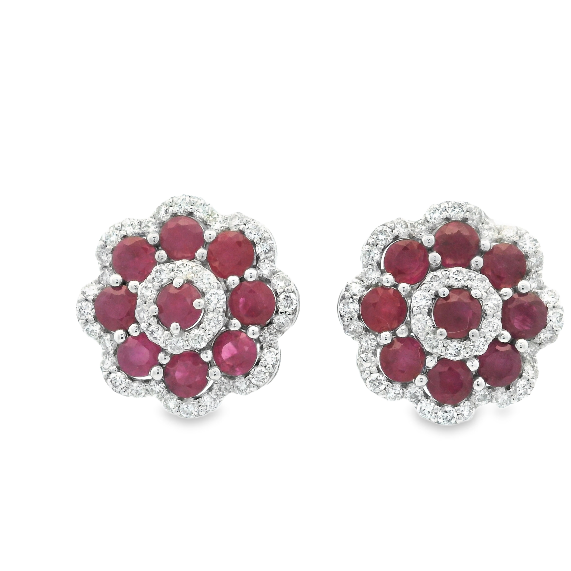 FLOWER RUBY STUDS