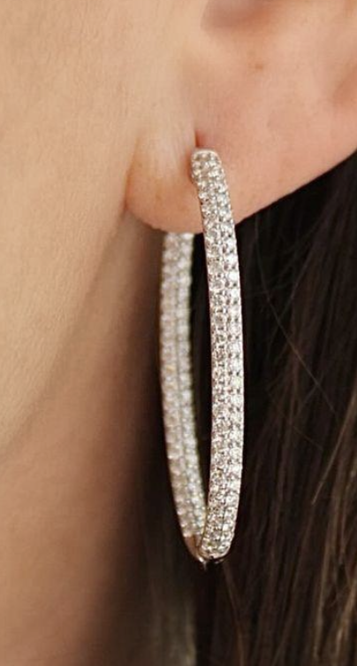 FRONT AND BACK ROUND DIAMOND HOOPS