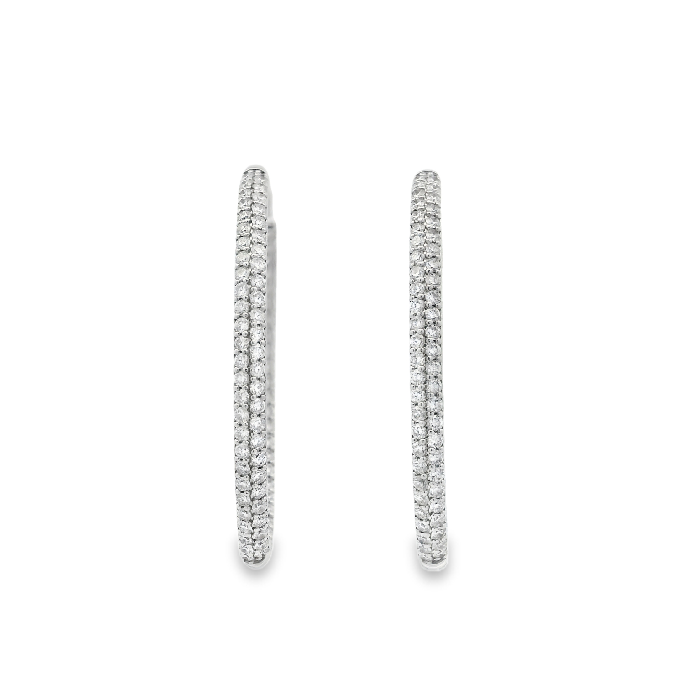 FRONT AND BACK ROUND DIAMOND HOOPS