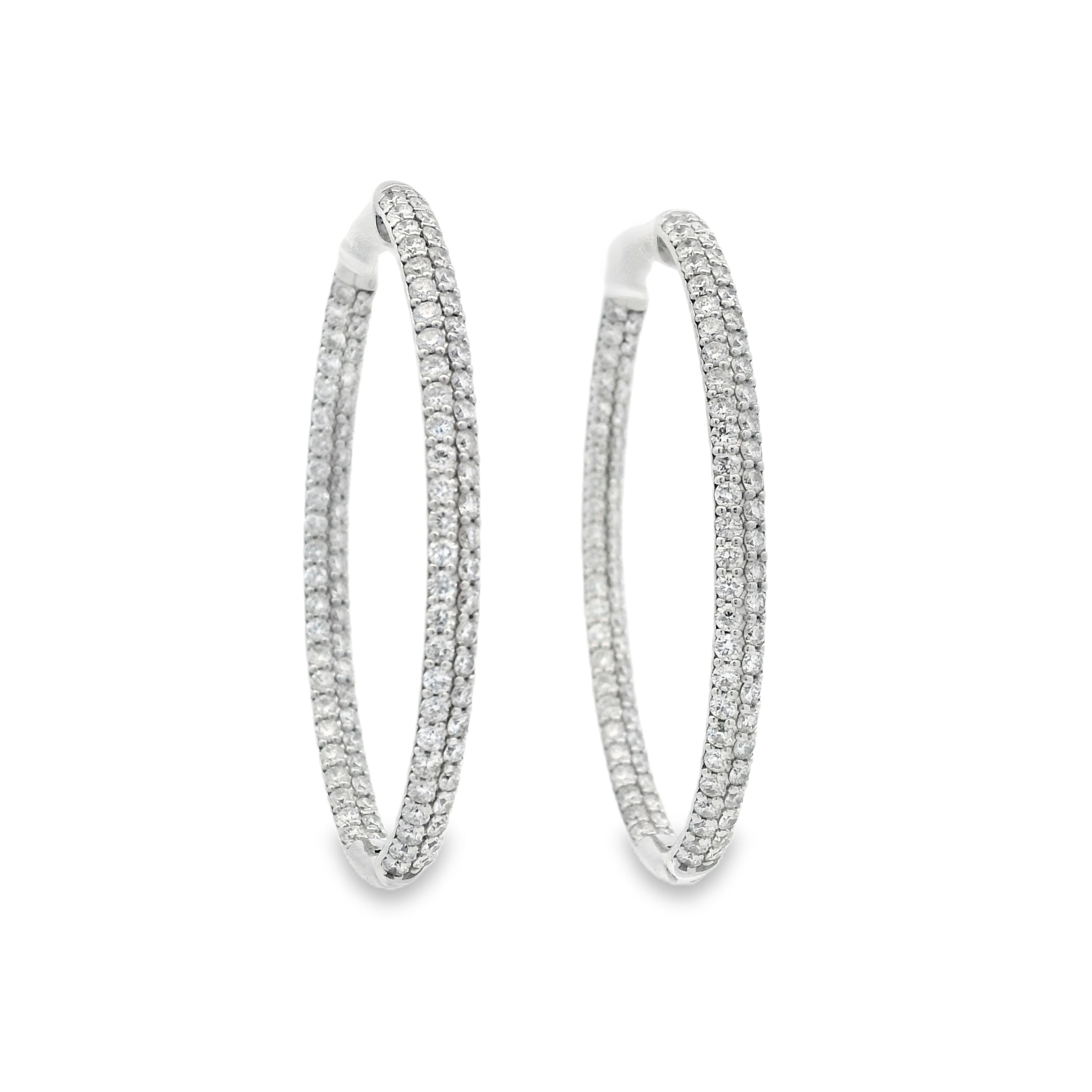 FRONT AND BACK ROUND DIAMOND HOOPS