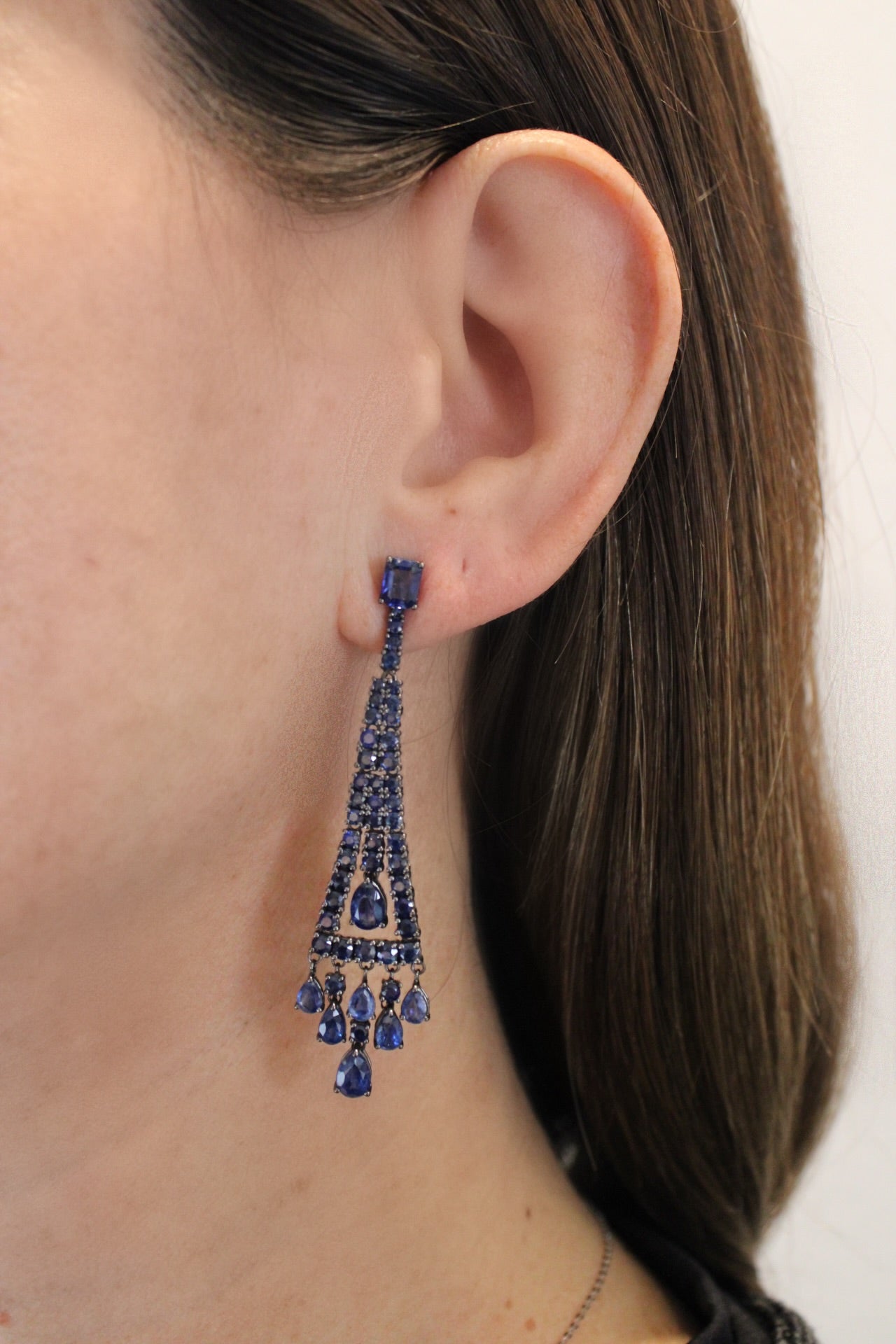 KUNZITE CASCADE CHANDELIER EARRINGS