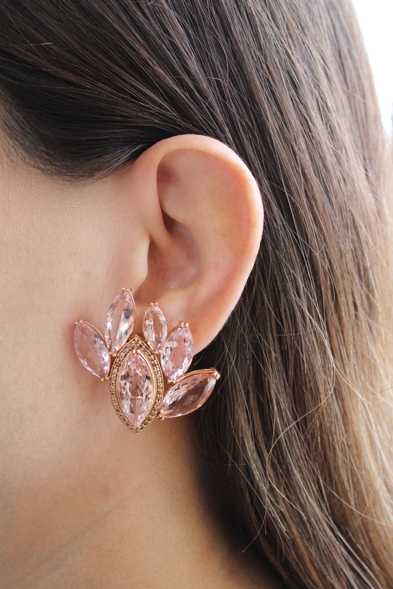 CHAMPAGNE DIAMOND MORGANITE DROPS