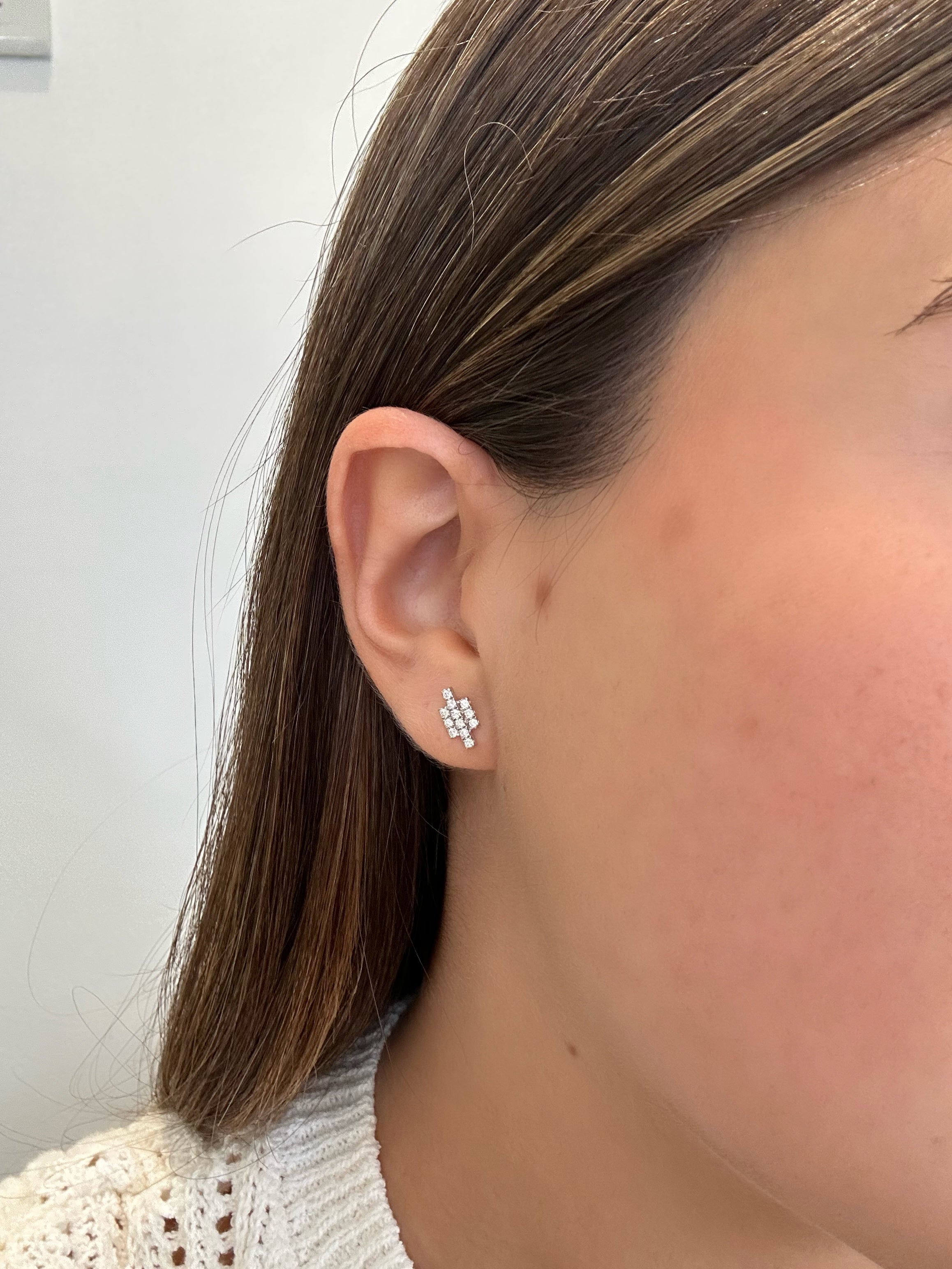TRIAD DIAMOND STUD EARRINGS