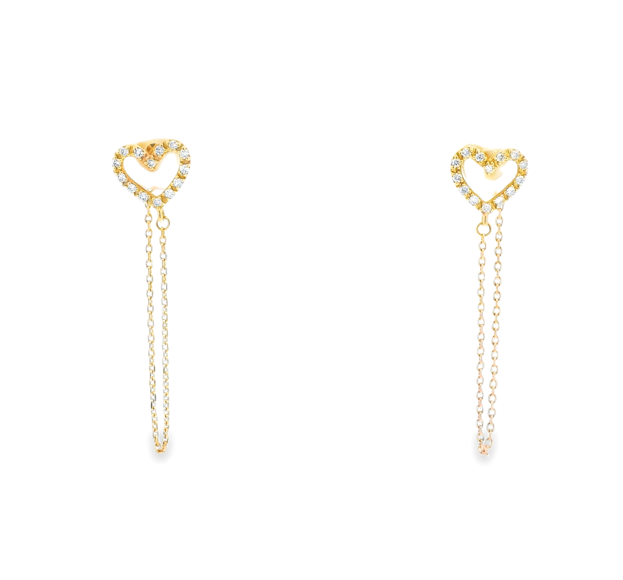 HEART-SHAPED EARRINGS WITH CHAIN