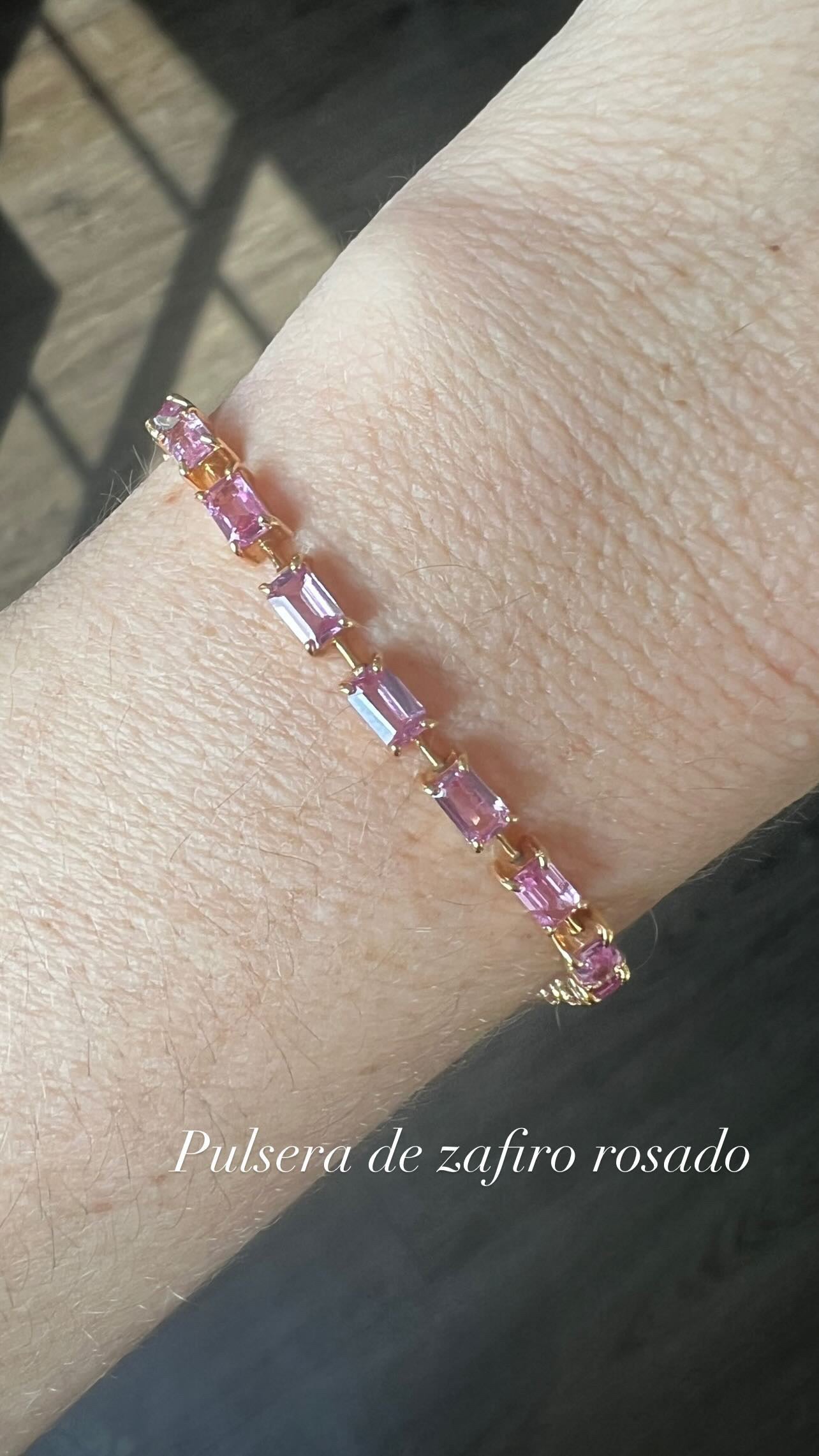PINK SAPPHIRE BAGUETTE BRACELET