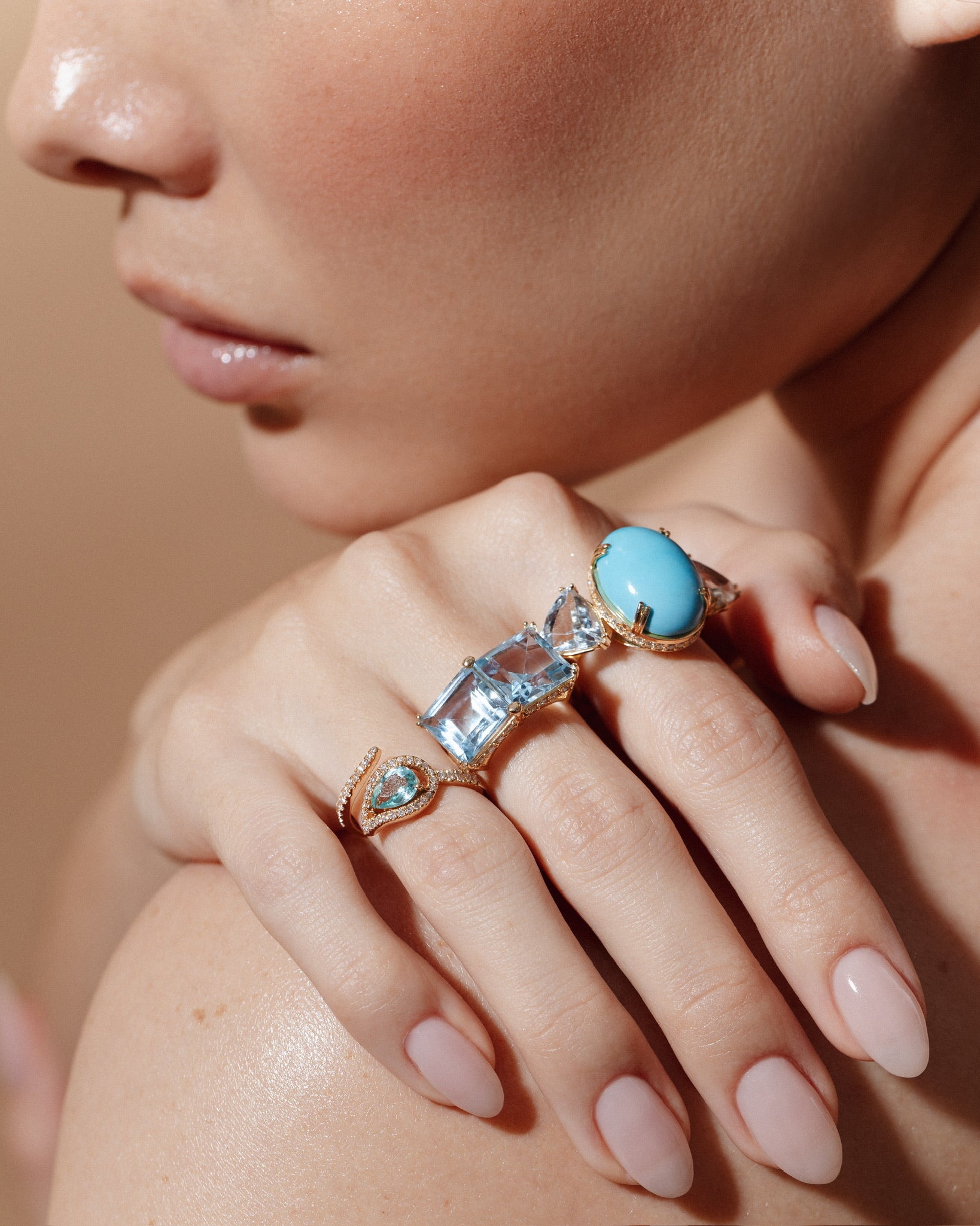 BLUE AMETHYST LEAVE RING