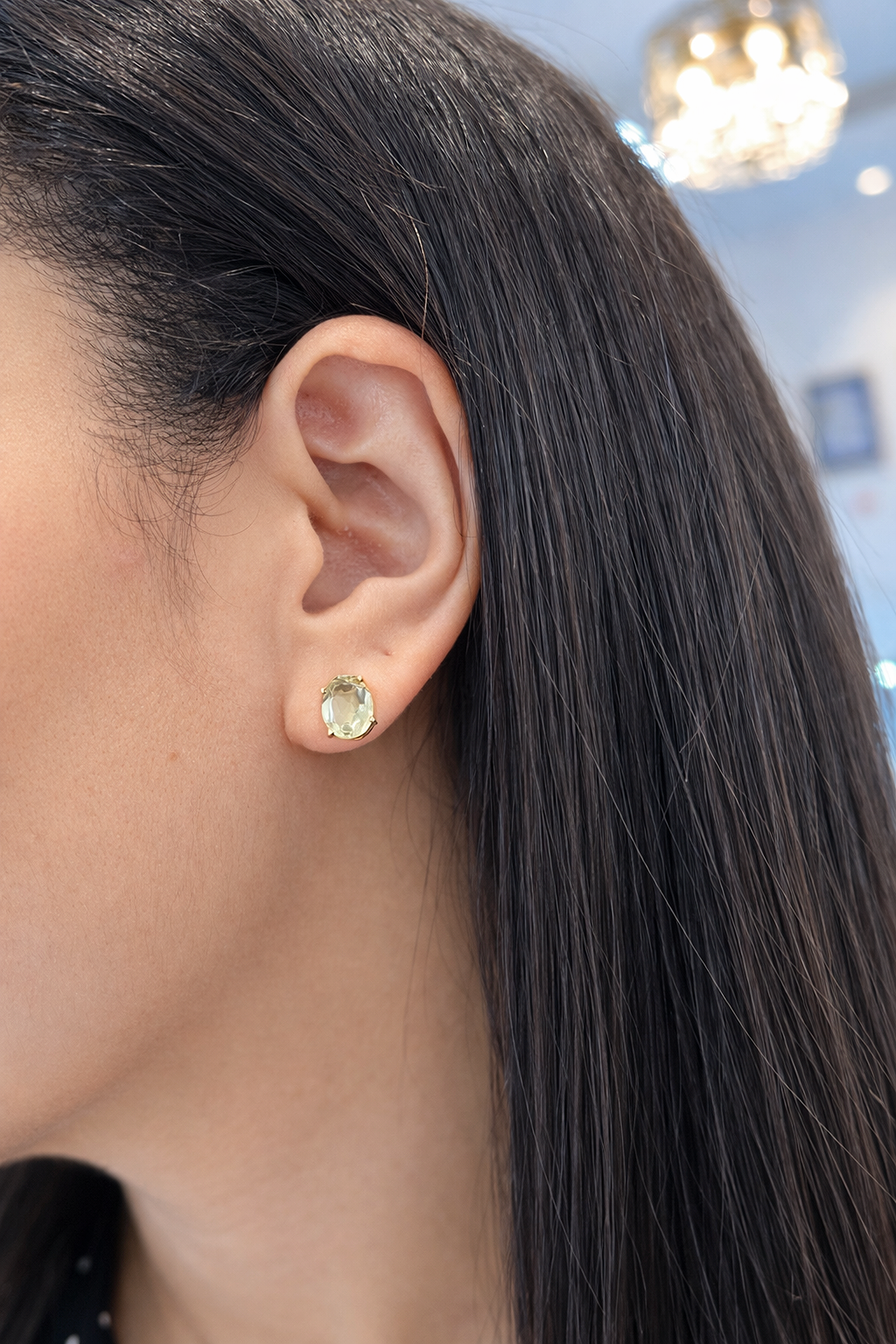LIME CITRINE STUDS