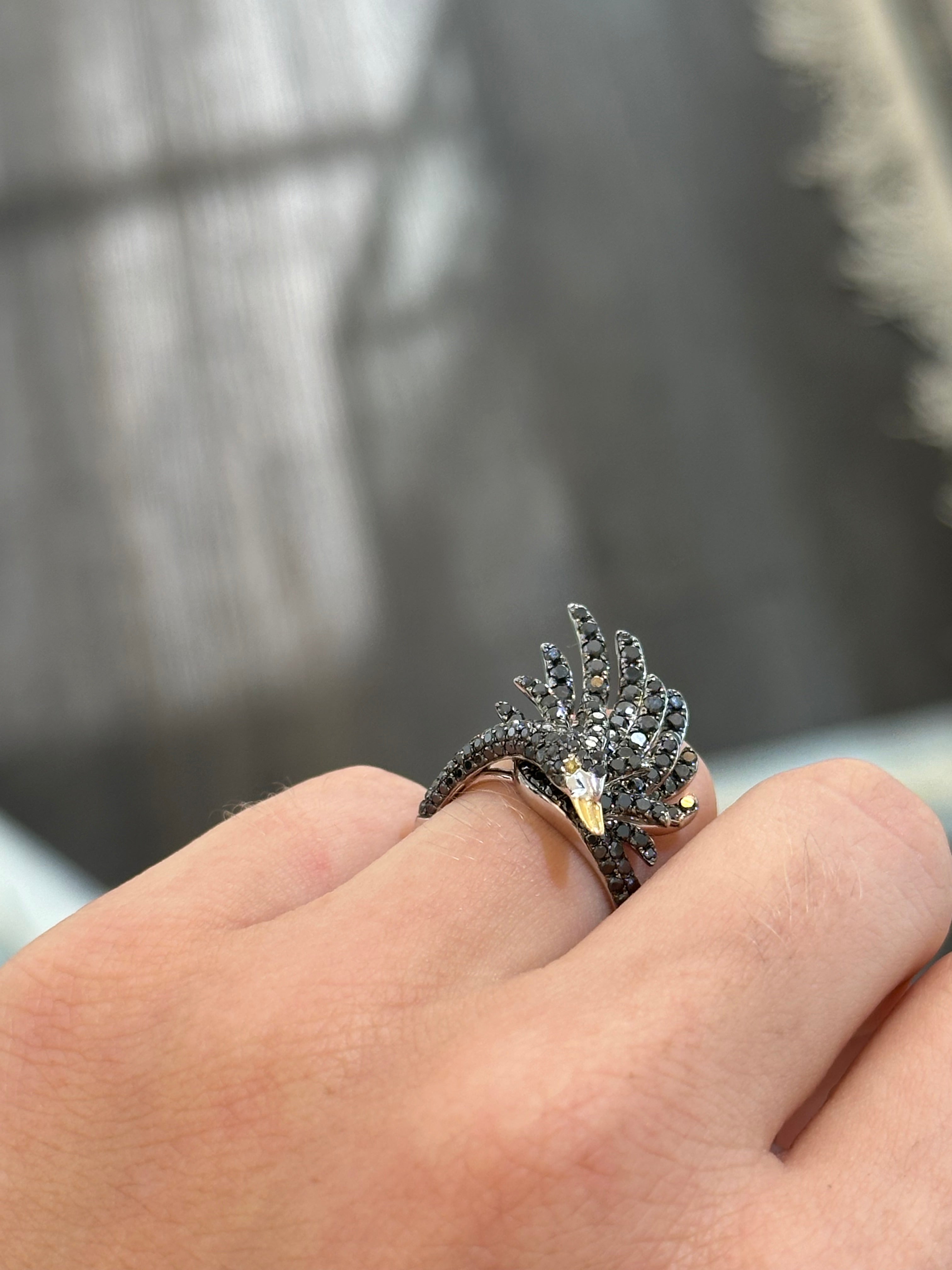 BLACK SWAN COCKTAIL RING