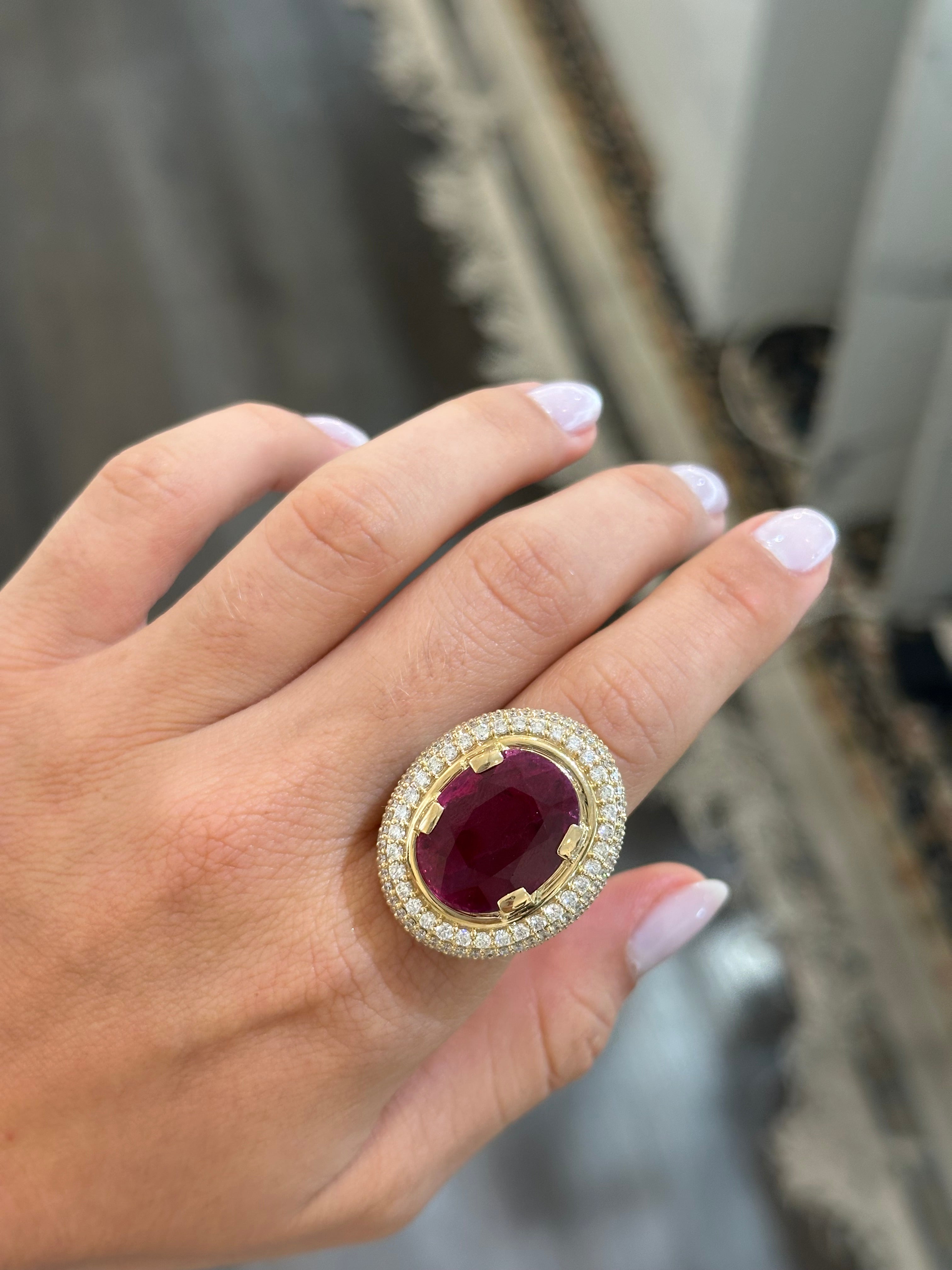 OVAL RUBY STATEMENT RING