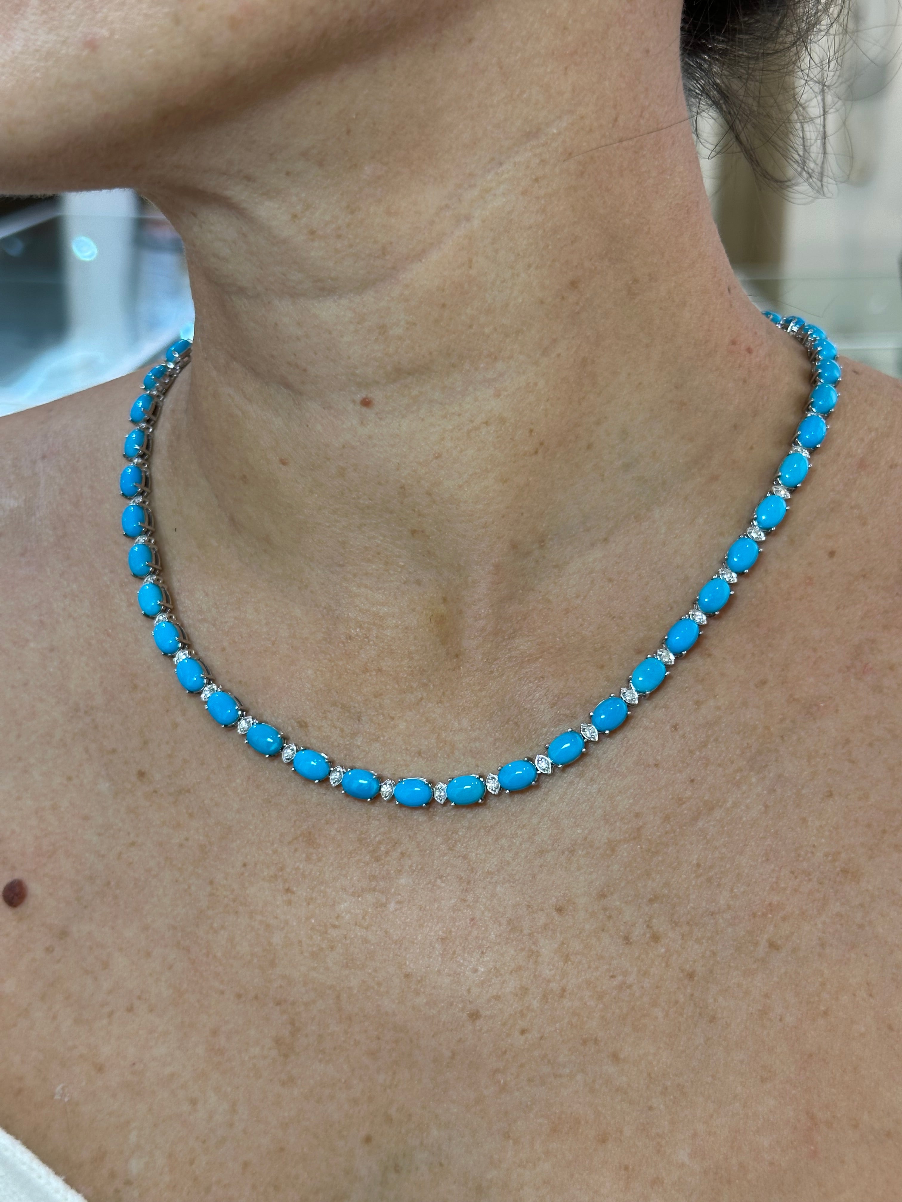 TURQUOISE TENNIS NECKLACE