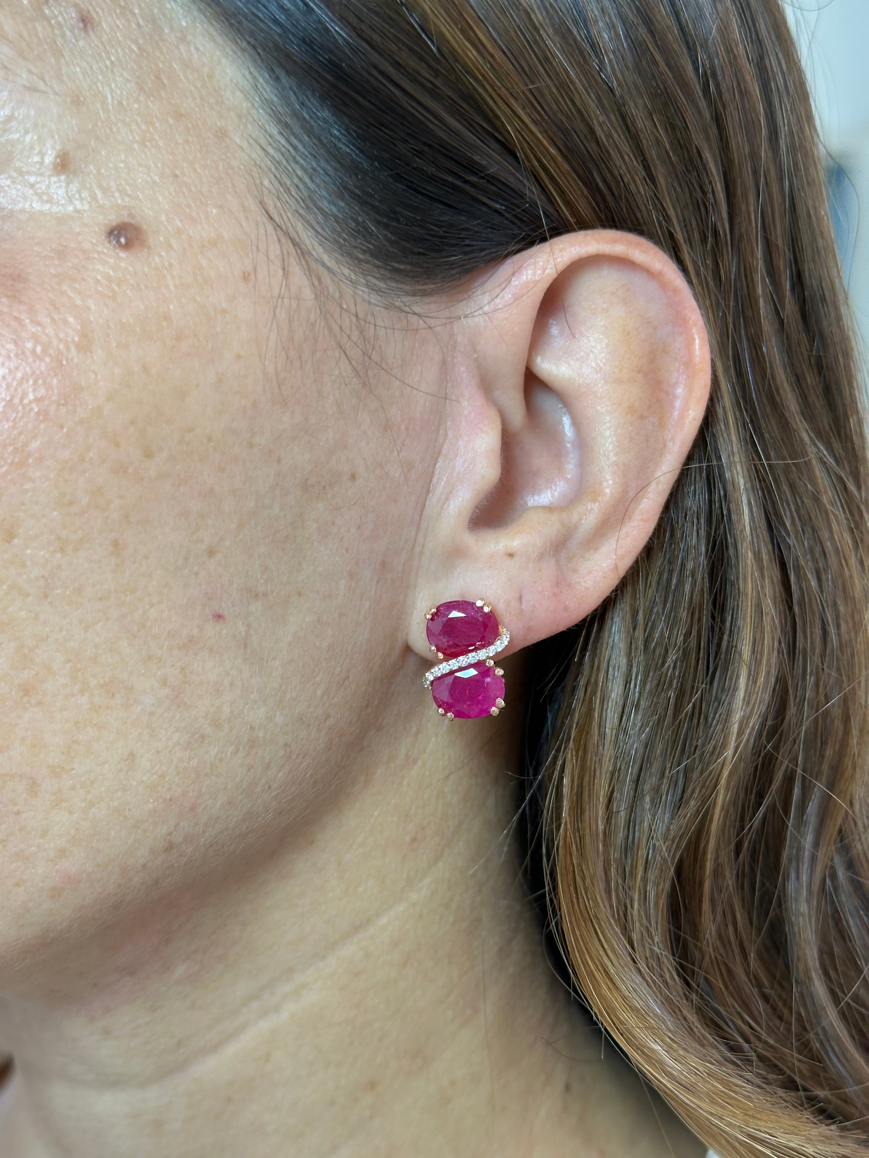 DOUBLE RUBY EARRINGS