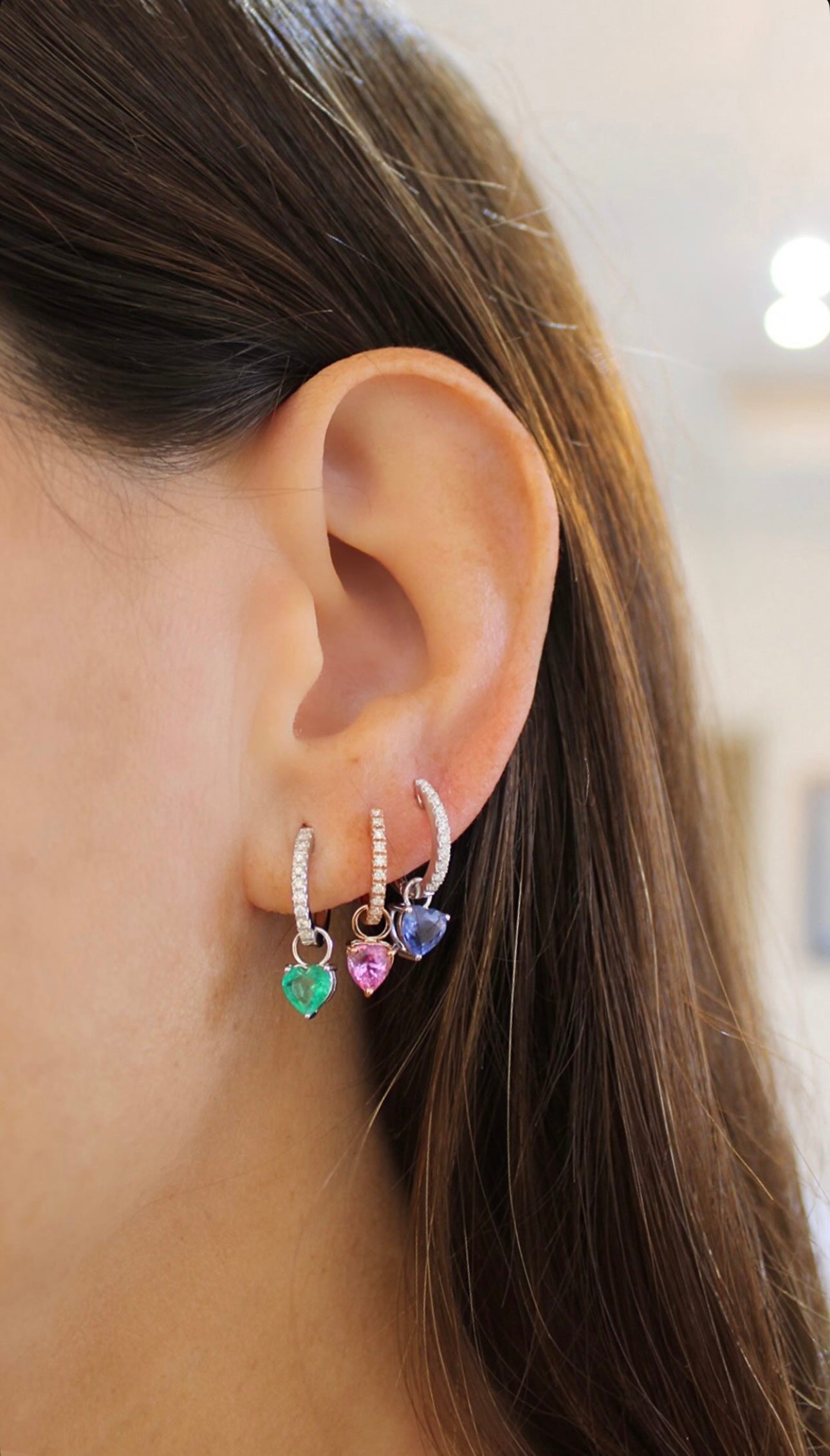 SAPPHIRE HEART DANGLES