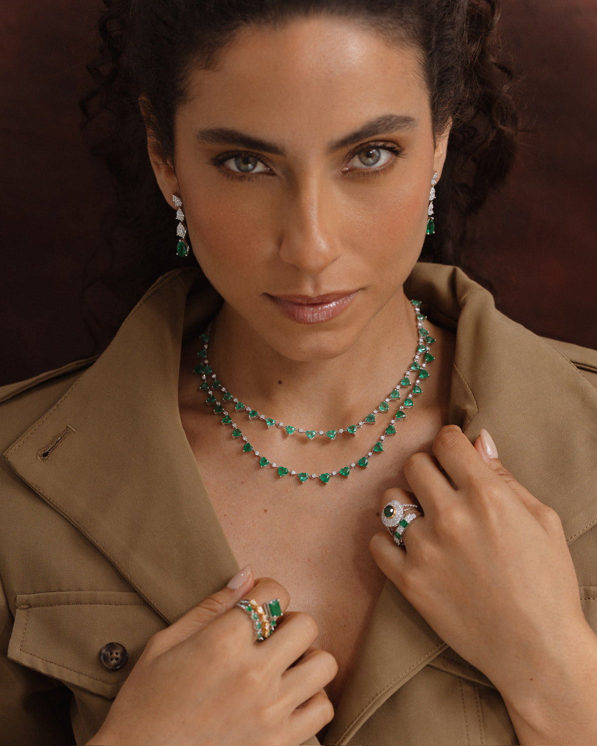 EMERALD HEARTS CHOKER