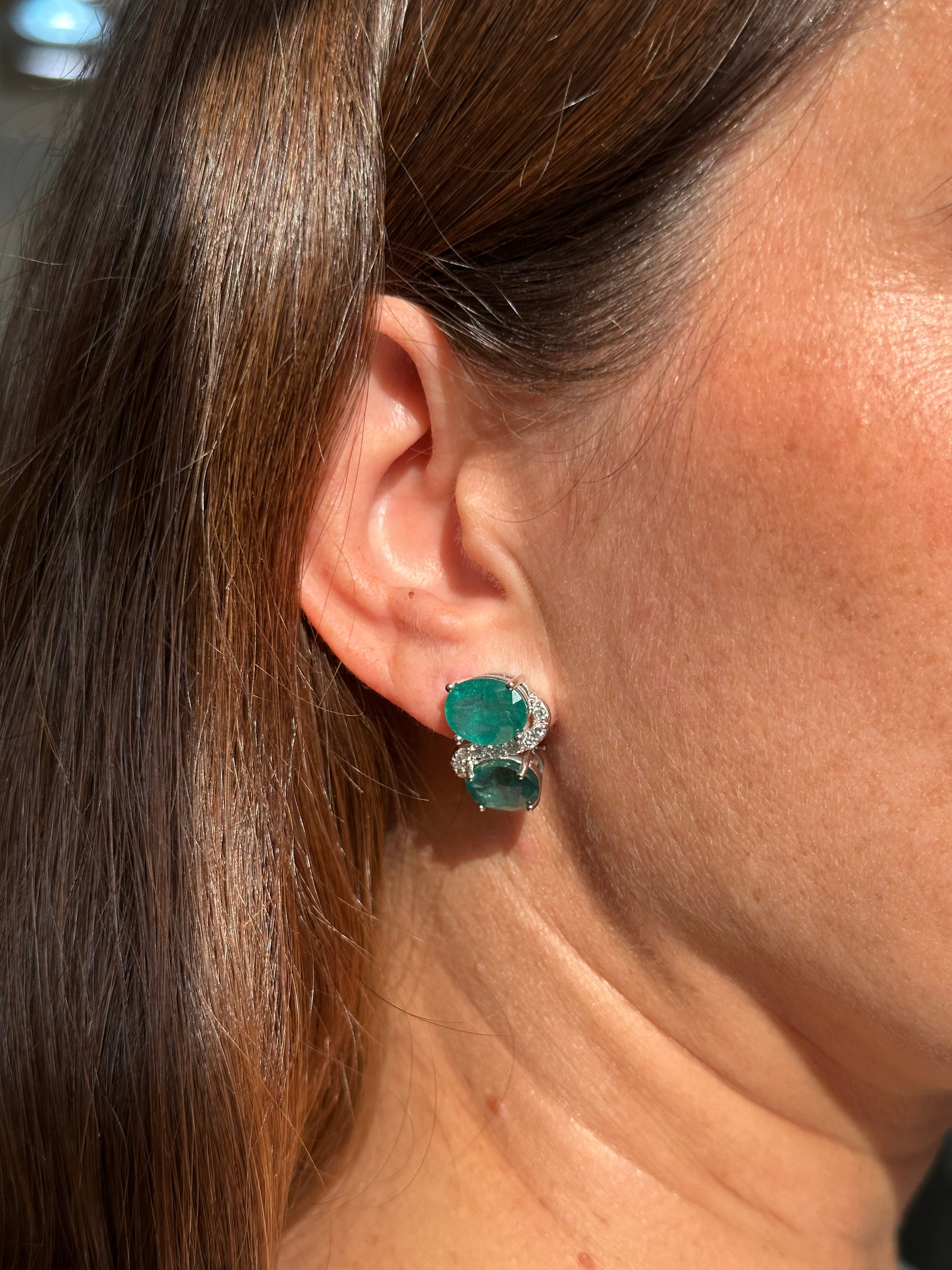 DOUBLE-EMERLAD EARRINGS